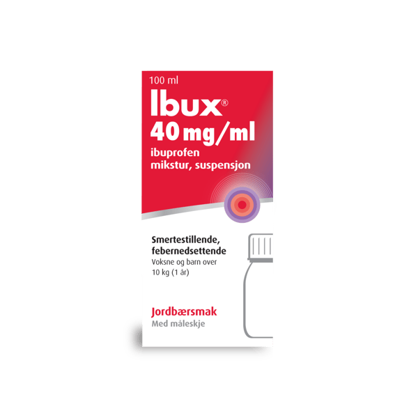 Ibux® 40 mg/ml mikstur med jordbærsmak